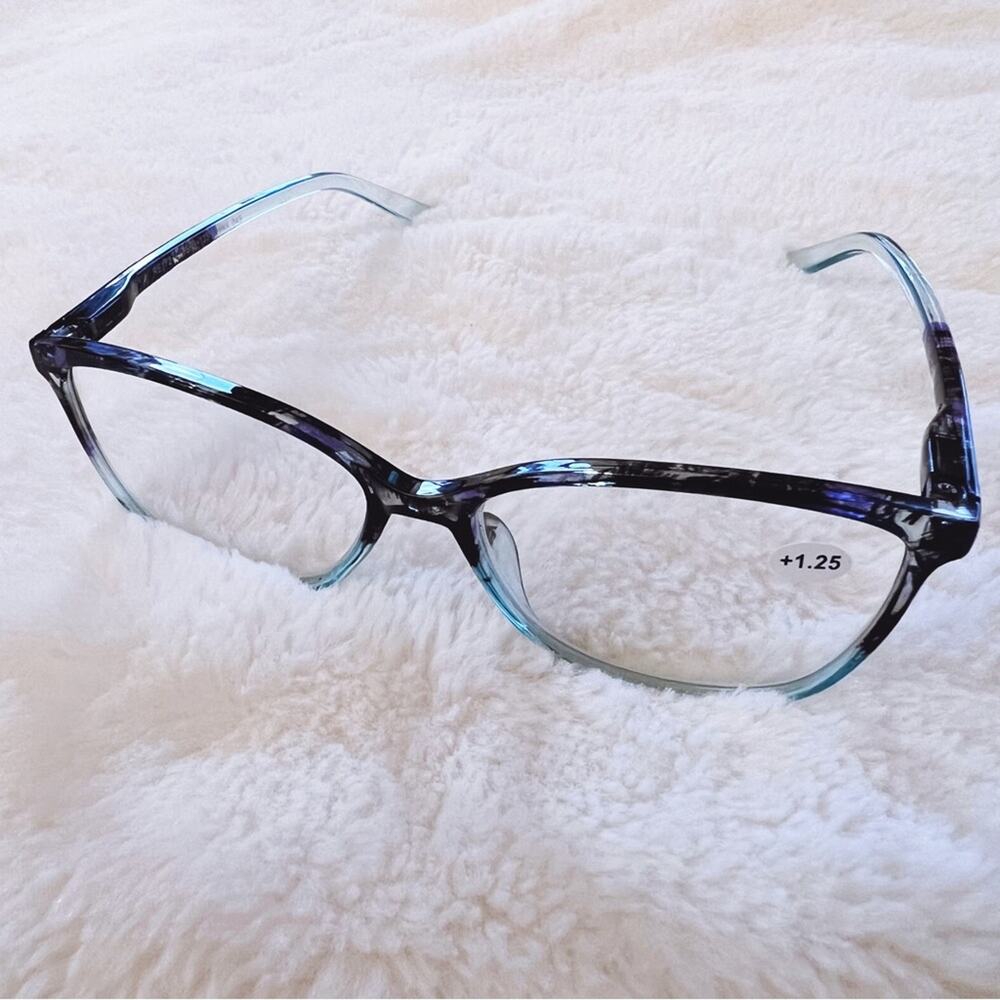 Emma Light Blue & Black Two Tone Reader Glasses - Picture 5 of 10